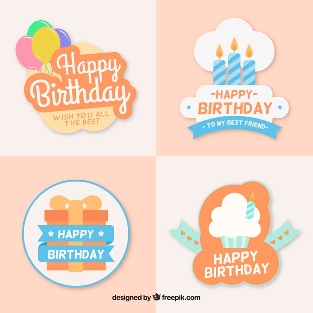Bonitas insignias de cumpleaños