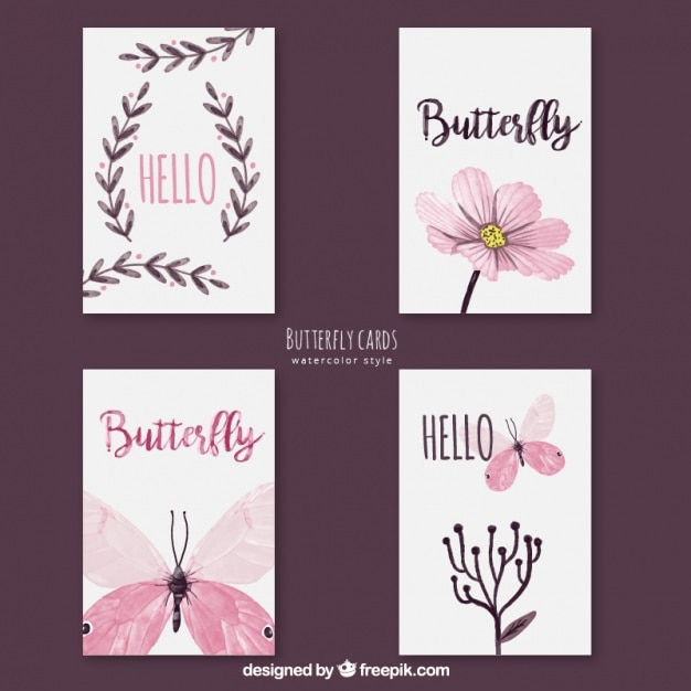 Vector bonitas tarjetas de mariposas