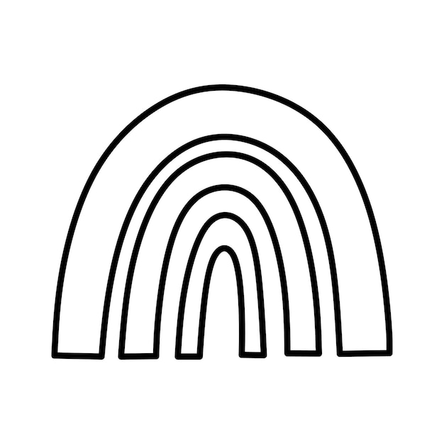 Un bonito arco iris aislado sobre un fondo blanco Ilustración vectorizada dibujada a mano en estilo doodle