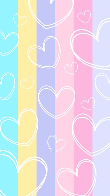 bonito arco iris de colores papel tapiz de fondo rayas con corazones