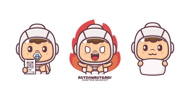 el bonito astronauta bebé mascota de dibujos animados