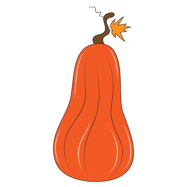 Un bonito clipart en estilo otoño con una calabaza