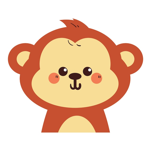 bonito dibujo a mano de dibujos animados de mono bonito dibujos para el icono de la pegatina