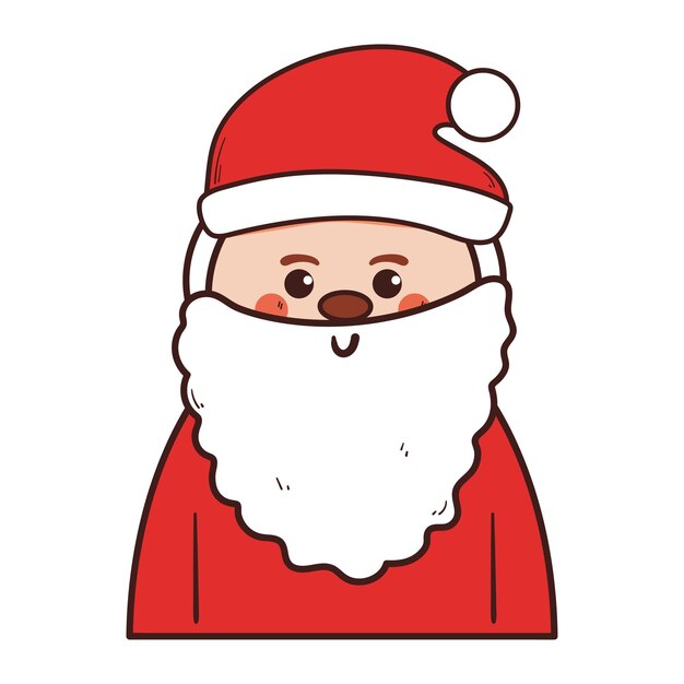 bonito dibujo a mano de dibujos animados de Santa Claus para la Navidad pegatina dibujo doodle
