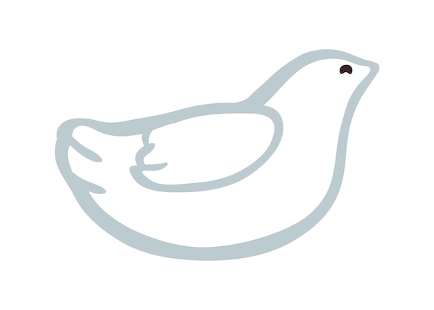 Un bonito dibujo de pájaro con el contorno de una paloma Icono símbolo de la paz Un pájaro pacífico en un estilo de boceto simple Contorno de paloma dibujado a mano Forma abstracta Ilustración vectorial gráfica plana aislada sobre fondo blanco