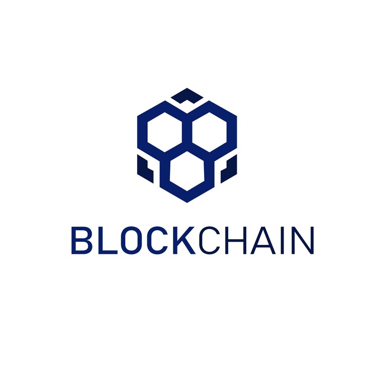 bonito diseño de logotipo criptográfico blockchain