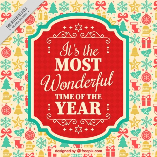 Bonito e inspirador mensaje de año nuevo en estilo vintage