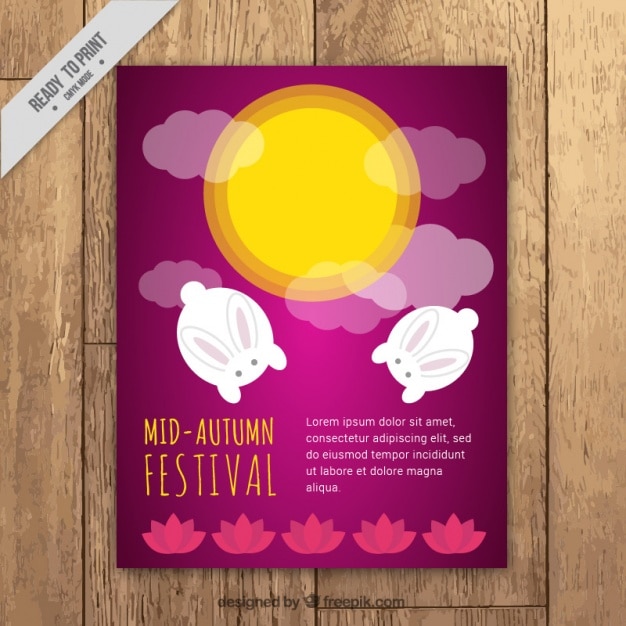 Bonito folleto de festival del medio otoño