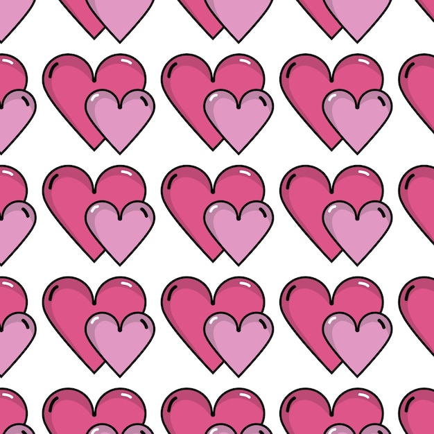 Bonito fondo de decoración de corazones románticos