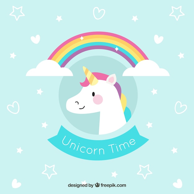 Bonito fondo de unicornio sonriente 