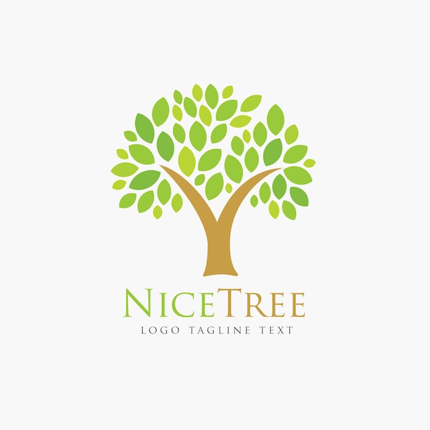 Bonito logotipo de árbol verde