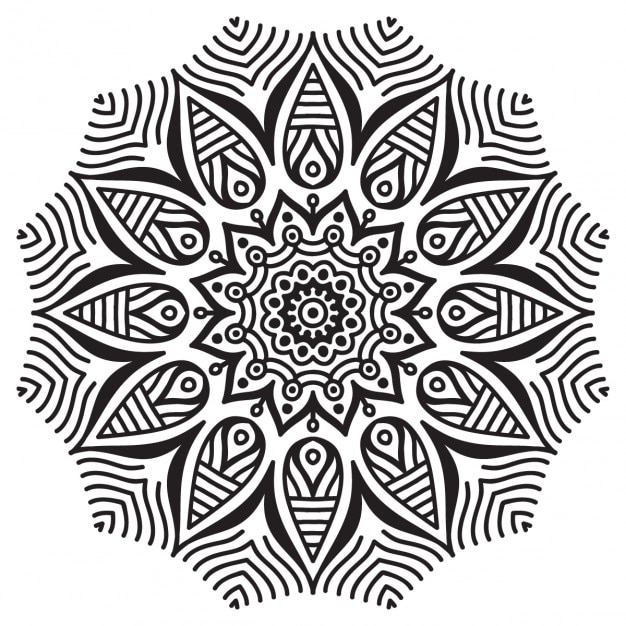 Bonito mandala blanco y negro