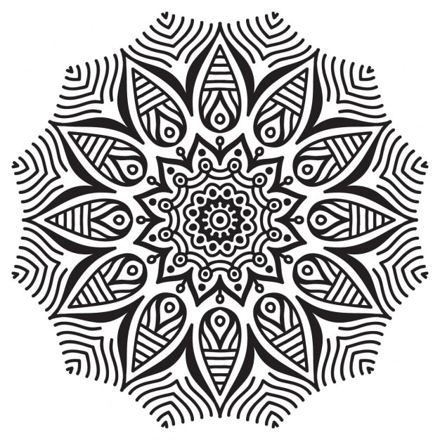 Bonito mandala blanco y negro