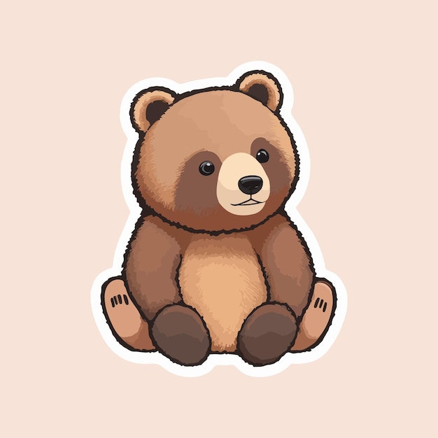 un bonito oso de peluche agitando la mano de la ilustración del icono de dibujos animados Diseño