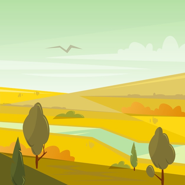 Vector bonito paisaje natural