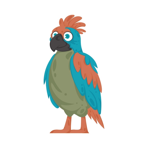Un bonito pájaro con colores vibrantes y alegres Ilustración vectorial