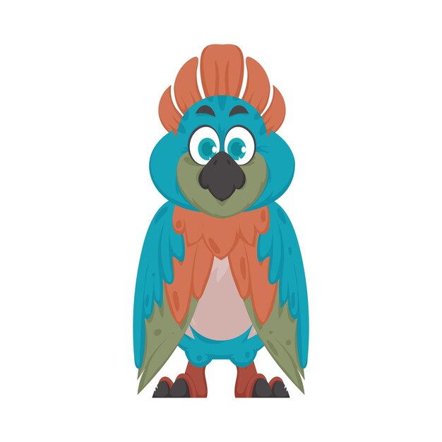 Un bonito pájaro con colores vivos y alegres Ilustración vectorial