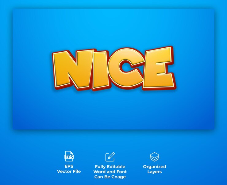 Bonito texto editable en 3D con efecto cómico vector amarillo