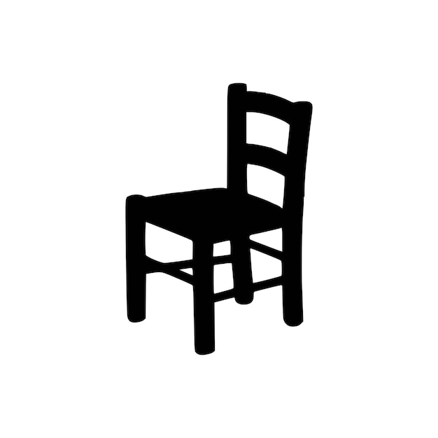 Bonito vector de silueta de sillas de madera Vector de silueta de silla