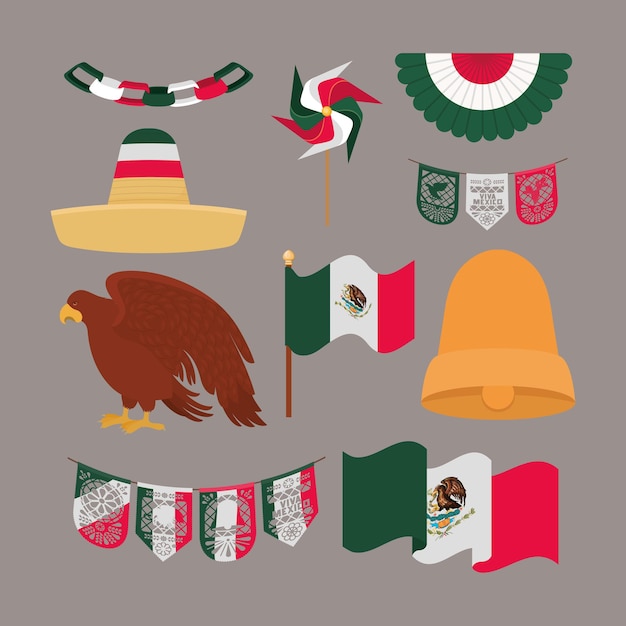 Vector bonitos artículos mexicanos