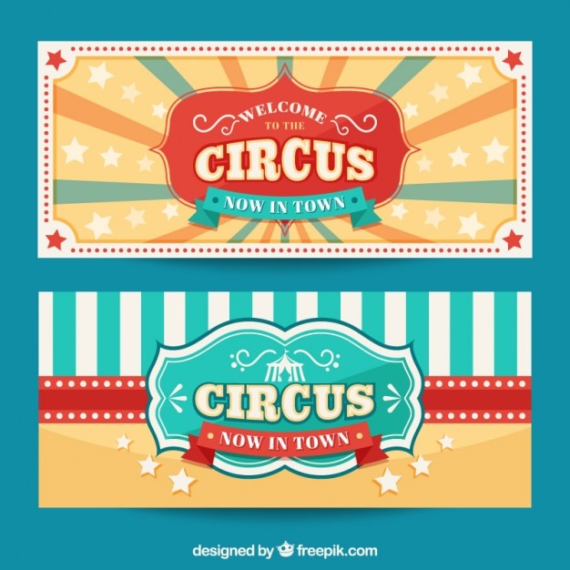 Bonitos banners vintage de circo