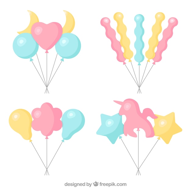 Vector bonitos y coloridos globos decorativos