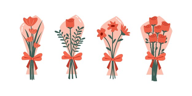 Los bonitos ramos de flores