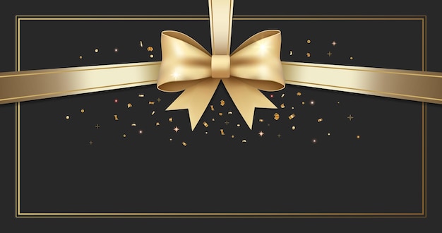 Bono de regalo de lujo con lugar para el texto Fondo elegante con arco dorado plantilla elegante