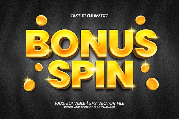 Bonus spin gold efecto de texto editable en 3d