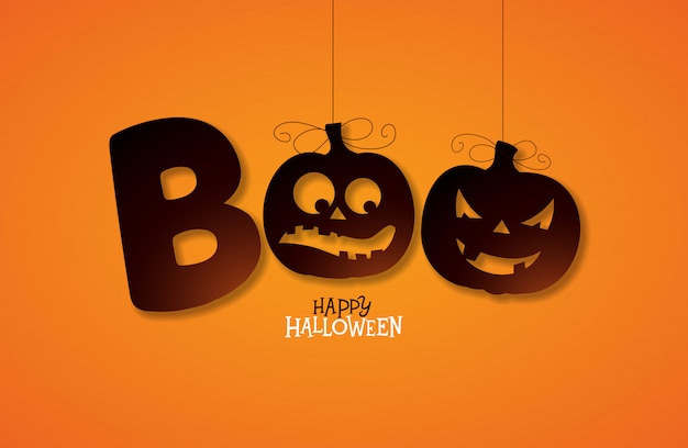 Boo, diseño de happy halloween