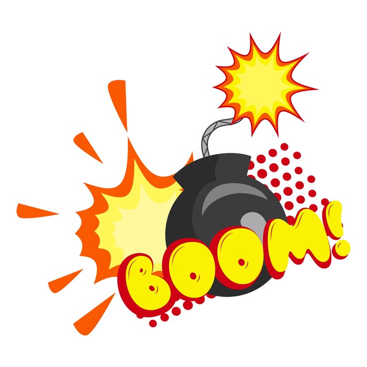 Vector boom de letras cómicas sobre fondo blanco ilustración vectorial