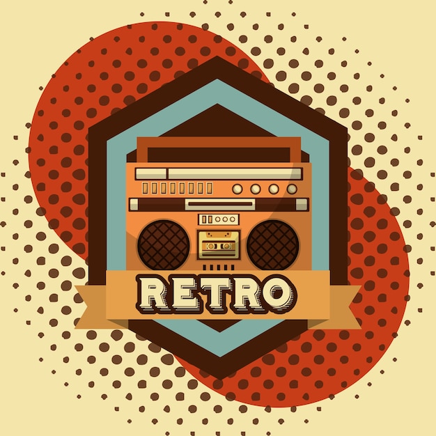 boombox radio casete retro vintage fondo de semitono