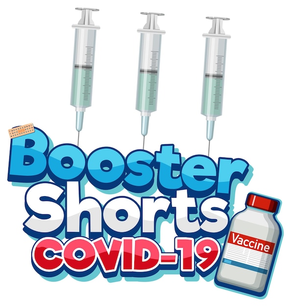 Booster shorts logotipo de la vacuna covid 19