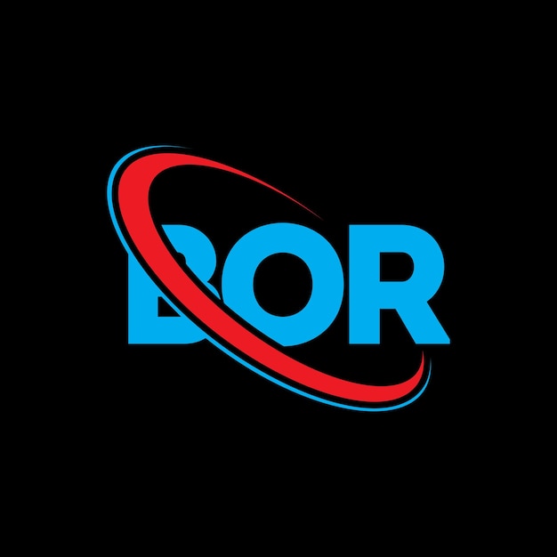 BOR logotipo BOR letra BOR letra diseño de logotipo Iniciales BOR logo vinculado con círculo y mayúscula logotipo monograma BOR tipografía para negocios de tecnología y marca inmobiliaria