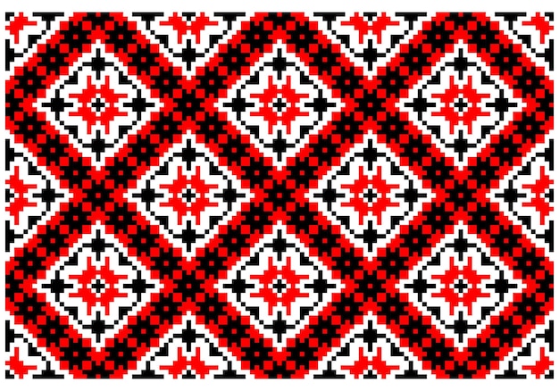 Bordado bueno como el antiguo punto de cruz hecho a mano étnico Ucrania patrón toalla ucraniana ornamento rushnyk llamado vector