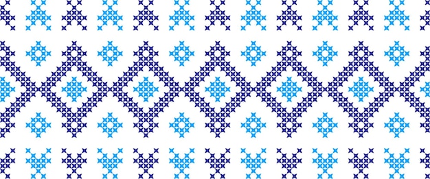Bordado bueno como punto cruzado hecho a mano patrón étnico de Ucrania Toalla con adorno llamado rushnyk en vector