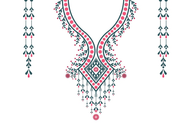 bordado de cuello bordado de collar étnico encaje patrón oriental diseño floral de cuello