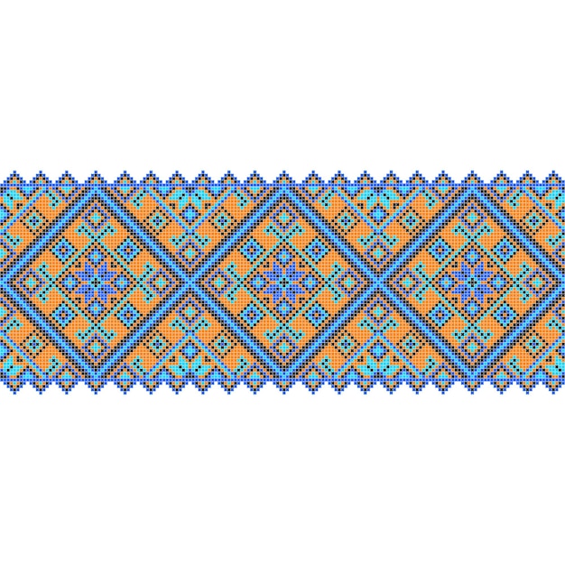 Vector bordado. decoración de ornamento nacional de ucrania. ilustración vectorial