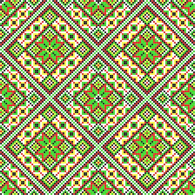 Bordado. Decoración de ornamento nacional de Ucrania. Ilustración vectorial