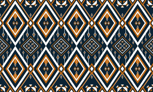 Bordado de patrón étnico geométrico. alfombra, papel pintado, ropa, envoltura, batik, tela, estilo de bordado de ilustración vectorial.