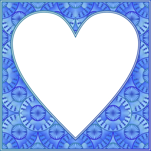 Borde abstracto texturizado azul para tarjetas de felicitación del Día de San Valentín
