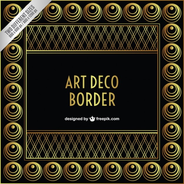 Borde art deco en color negro y dorado