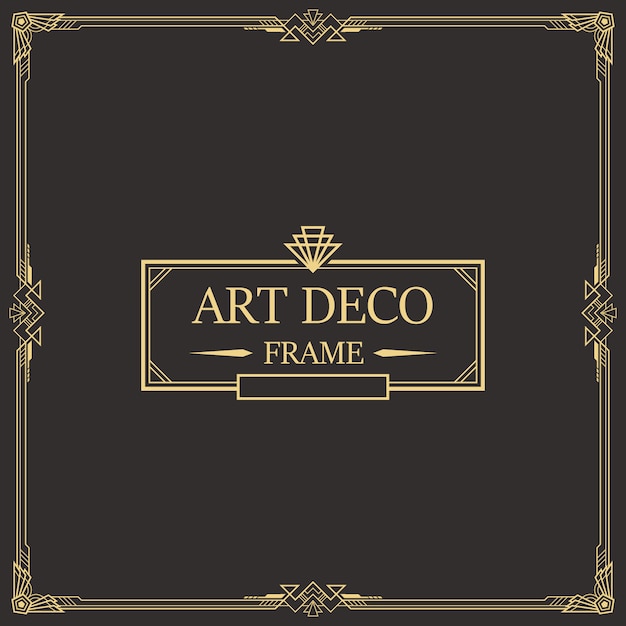 Borde Art Deco y plantilla de marco.