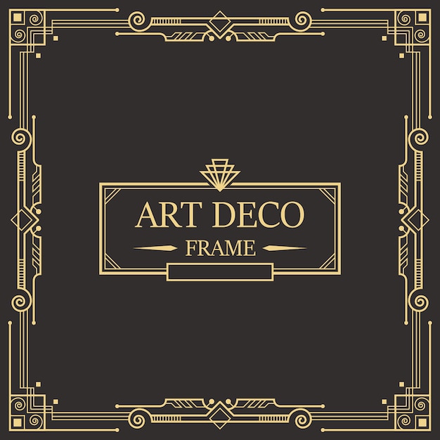 Borde Art Deco y plantilla de marco