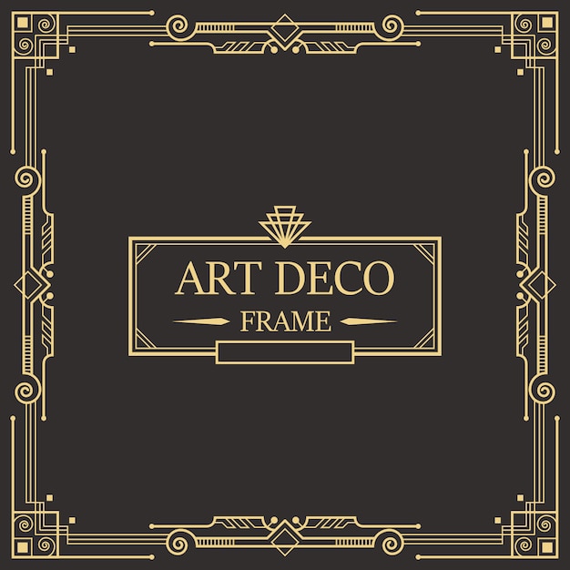 Vector borde art deco y plantilla de marco