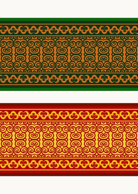 Borde de banner de henna con borde colorido