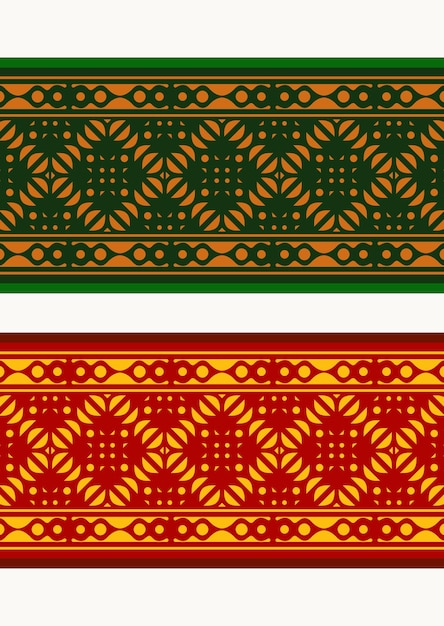 Borde de banner de henna con borde colorido
