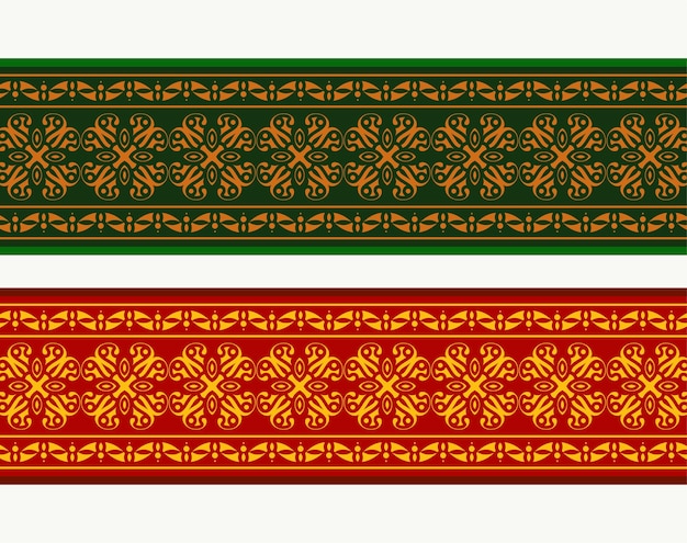 Borde de banner de henna con borde colorido