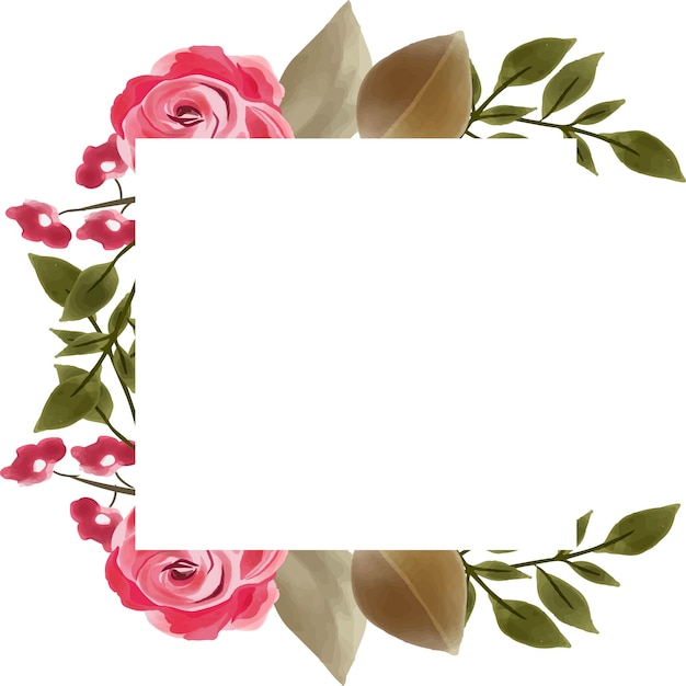 Borde de boda con patrón de rosa elegante para marco de boda de tarjeta de plantillas
