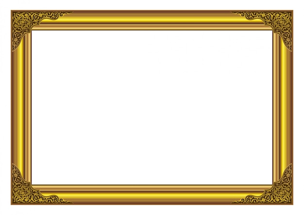 Borde de certificado en blanco, listo para agregar texto, en color dorado
